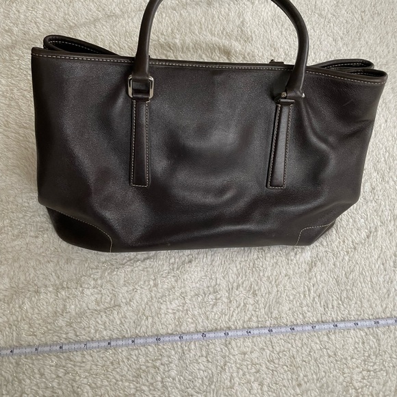 Coach tote, chocolate brown. - Picture 1 of 8